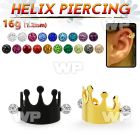 bbert69 anodized cartilage piercing crown w multi crystal balls
