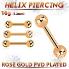 bbertt20 rose gold steel barbell w two 4mm balls