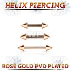bbettcn rose gold steel eyebrow or helix barbell w 2 3mm cones