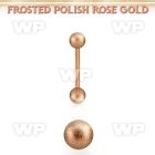bbettfo3 rose gold steel eyebrow barbell w 3mm frosted steel ball