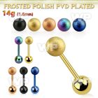 bbtfo6 anodized steel tongue barbell w 6mm frosted steel ball