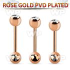 bbttc rose gold steel tongue barbell 6mm bezel set jewel ball