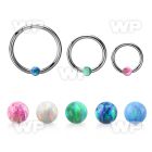 bcr14o3 316l steel ball closure ring 14g 3mm synthetic opal ball