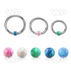 bcr18o3 316l steel ball closure ring 18g 3mm synthetic opal ball