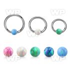 bcr18o4 316l steel ball closure ring 18g 4mm synthetic opal ball