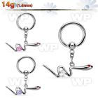 bcrgz729 316l steel bcr 1.6mm w a snake w round cz crystal eyes