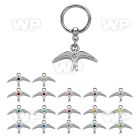 bcrs463 316l steel bcr 1.2mm w a plain bird w a center crystal