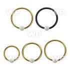 bcrt16o3 pvd plated 316l steel bcr 16g w 3mm synthetic opal ball