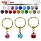 bcrtsfr gold steel bcr 1.2mm w ferido glued multi crystals ball