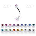 bneajb3 steel eyebrow banana w 3mm bio flex balls w crystals