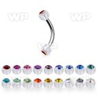bneajb4 steel eyebrow banana w 4mm bio flex balls w crystals