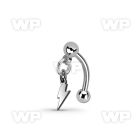 bnerlit1 316l steel eyebrow banana w dangling lightning symbol