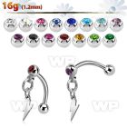 bnerlit2 316l steel eyebrow jewel banana dangling lightning sign