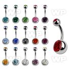 bnmtj30j steel belly banana w 8mm ball w ferido crystals jewel