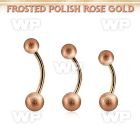 bntt2fos rose gold steel belly banana w 56mm frosted steel ball