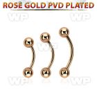 bnttb5 rose gold steel eyebrow banana w 2 5mm balls