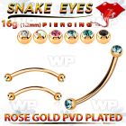 bnttj25l rose gold steel snake bite banana tiny 2.5mm jewel ball