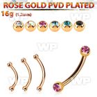 bnttjb25 rose gold plated steel eyebrow banana w 2.5mm jewel ball