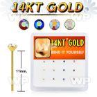 box w 12 14kt gold bend it nose stud 1.5mm ab crystal top 