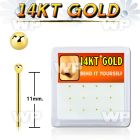 box w 12 14kt gold bend it nose studs w 1.5mm ball tops