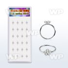 box w 24 silver seamless nose hoop w clear crystal flower