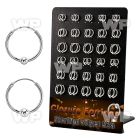 br410 board w 30 silver ball closure earrings 16g 3 4mm balls