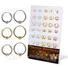 br410m board w gold silver ball closure earring 16 3 4mm ball