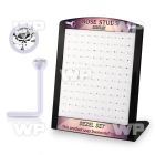 brac21 display w 120 bio  flex nose studs w 2mm clear crystal