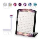 brac22 display w 120 bio  flex nose studs w 2mm crystals