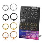 brcrt3 board w anodized steel ball closure rings 16g w 3mm ball