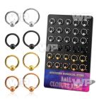 brcrt5 board w anodized steel ball closure rings 16g w 5mm ball