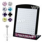 brnbzm2 display w silver nose bones, 22g w 1.5mm mix color czs