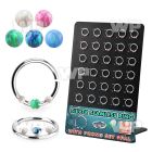 brnhm53 board w silver seamless septum ring w a prong sent opals