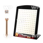 brs128 display w rose gold steel nose bones w 1.5mm clear czs