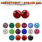 bulk w 4mm multi crystal ball 18g resin cover