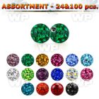 bulk w 4mm multi crystal ball 20g resin cover