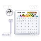 bxa38 box w 120 bio  flex nose stud w 2.5mm clear crystal