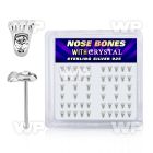 bxftc box w 52 pcs. silver nose bones w foot print shaped top