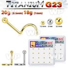 bxuns5 box w titanium g23 nose screws 20g w 2mm ball shaped tops