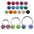 cbefr8l xxl steel circular barbell 16g w 8mm multi crystal balls