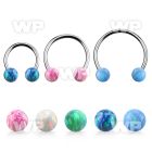 cbeop5l xxl steel circular barbell 16g w 5mm synthetic opal ball