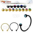 cbmtjb4l xxl anodized steel cbr, 14g w 4mm jewel balls w crystals