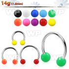 cbsab5l xxl steel circular barbell, 14g w 5mm solid color balls
