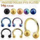 cbtfo4 anodized 316l steel circular barbell w 4mm frosted balls
