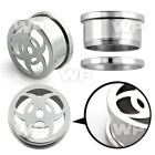d3x7 surgical steel screw fit flesh tunnel laser cut out bio ear lobe piercing