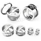 db8g 316l steel screw fit flesh tunnel laser cut out lizard ear lobe piercing