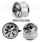 dd7u 316l steel double flared flesh tunnel fan blade the fan ear lobe piercing