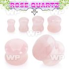 di34 rose quartz stone double flared plug faceted cut