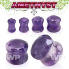 di36 amethyst stone double flared plug faceted cut