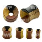 dmc37r double flare flesh tunnel four different wood quarters ear lobe piercing